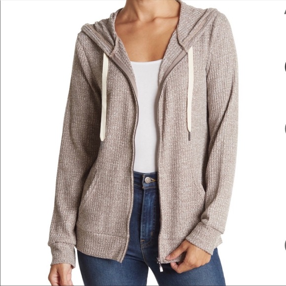 Cyrus Tops - Devotion by Cyrus waffle knit zip up hoodie small NWT